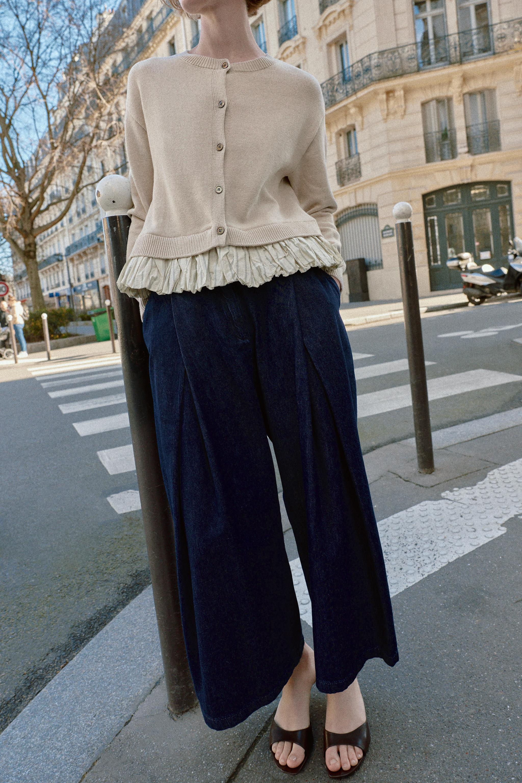 COMBINATION KNIT CARDIGAN